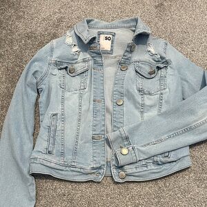 SO Light Blue Distressed Denim Jacket
